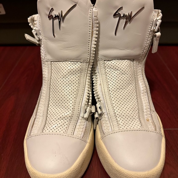 Authentic Womens Giuseppe Zanotti GZ high top white boots sneakers size 35.5 - Picture 4 of 10